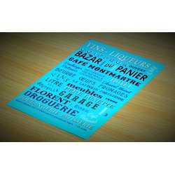 Gamle franske forretningsskilte i forskellige designs. Decals i diverse skalaer