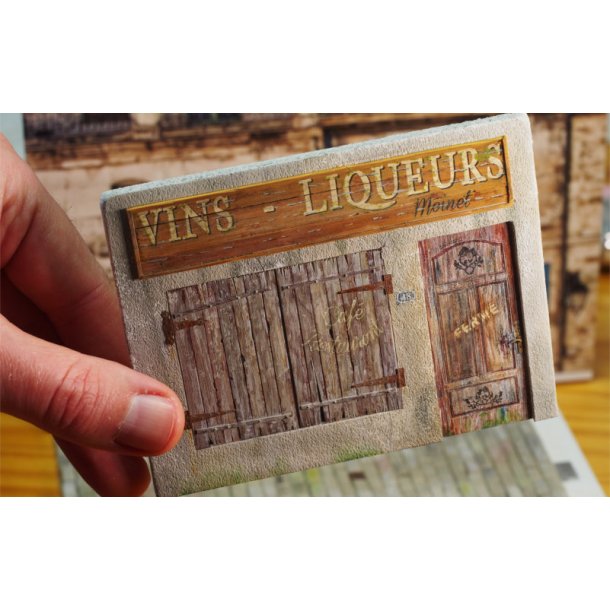 Gamle franske forretningsskilte i forskellige designs. Decals i diverse skalaer