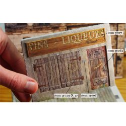 Gamle franske forretningsskilte i forskellige designs. Decals i diverse skalaer