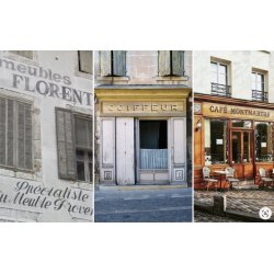 Gamle franske forretningsskilte i forskellige designs. Decals i diverse skalaer