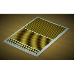 Advarselsstriber i forskellige designs. Decals i diverse skalaer