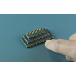 Advarselsstriber i forskellige designs. Decals i diverse skalaer