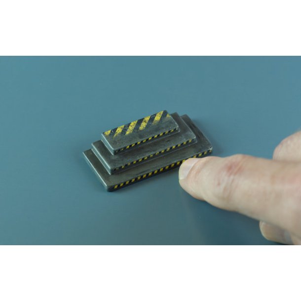 Advarselsstriber i forskellige designs. Decals i diverse skalaer