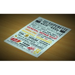 Forretningsskilte i forskellige designs - type B. Decals i diverse skalaer