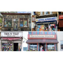 Forretningsskilte i forskellige designs - type B. Decals i diverse skalaer