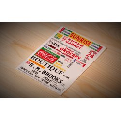 Forretningsskilte i forskellige designs - type C. Decals i diverse skalaer