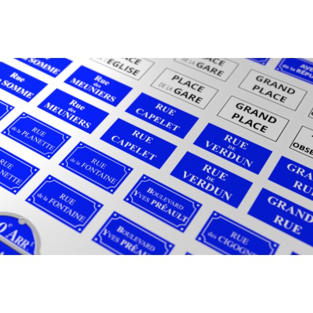 Skilte med vejnavne - Type A - franske. Decals, skala 1/35