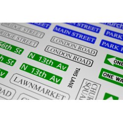 Skilte med vejnavne - Type C - engelske. Decals, skala 1/35