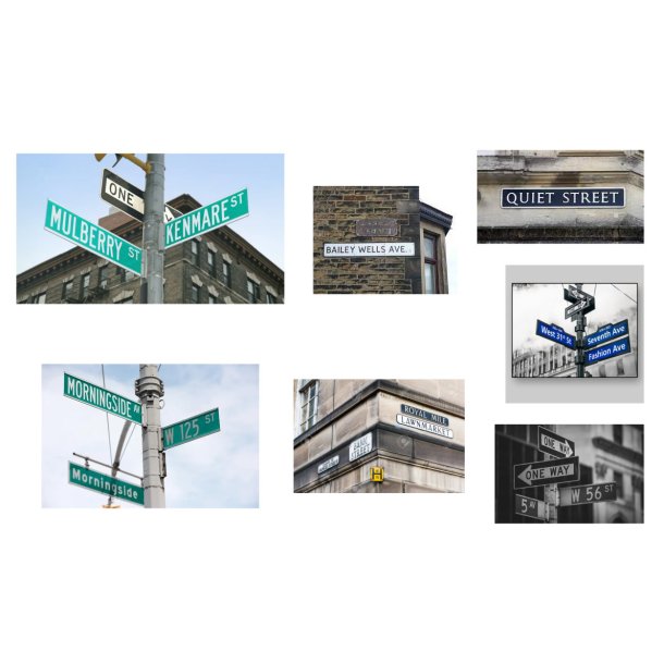 Skilte med vejnavne - Type C - engelske. Decals, skala 1/35