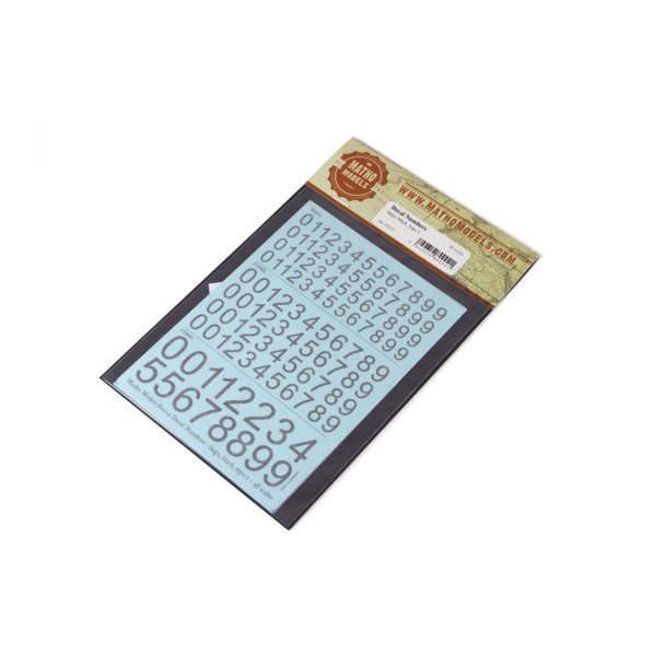 Tal (sorte) i strrelse 8,0 - 15,0 mm. Ark med decals