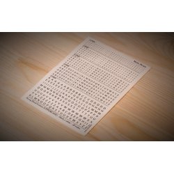 Bogstaver (sorte) i strrelse 1,0 - 3,0 mm (STORE). Ark med decals