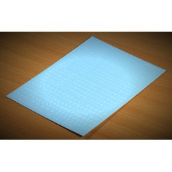 Bogstaver (hvide) i strrelse 1,0 - 3,0 mm (sm). Ark med decals