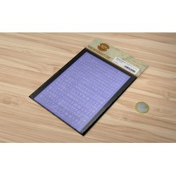 Bogstaver (hvide) i strrelse 4,0 - 5,0 mm (STORE). Ark med decals