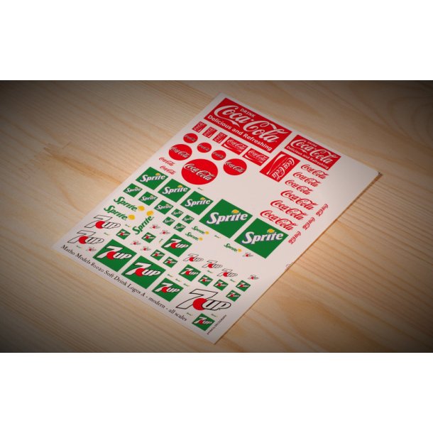 Logoer fra sodavand - type A. Ark med decals