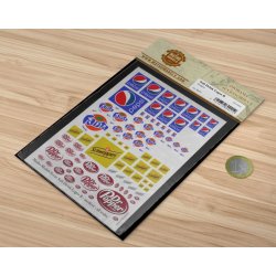 Logoer fra sodavand - type B. Ark med decals