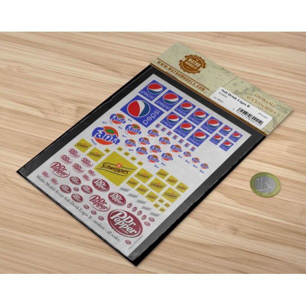 Logoer fra sodavand - type B. Ark med decals