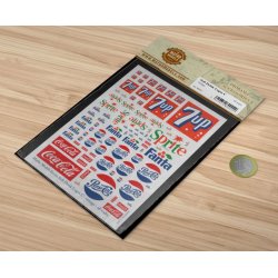 Logoer fra sodavand - type C. Ark med decals