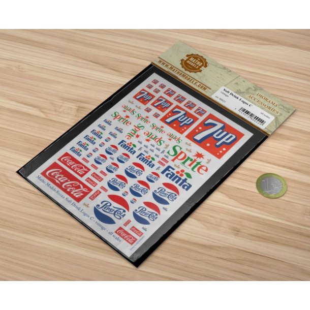 Logoer fra sodavand - type C. Ark med decals