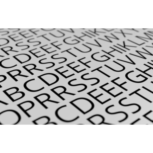 Bogstaver (sorte) i strrelse 8,0 mm (STORE). Ark med decals