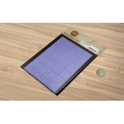 Tal (hvide, kridt) i strrelse 1,0 - 6,0 mm. Ark med decals