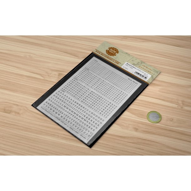 Bogstaver (sorte, type 2) i st�rrelse 1,0 - 3,0 mm (STORE). Ark med decals