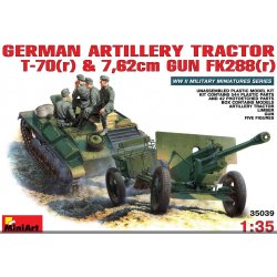 Tysk artilleri-traktor T-70(r) og 7,62cm FK 288(r) med bestning