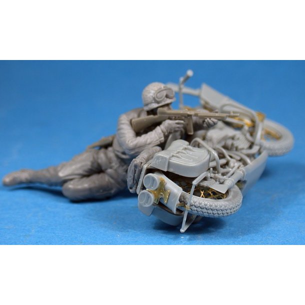 Amerikansk motorcykel med figur