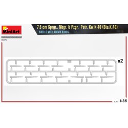 7.5 cm Sprgr., Nbgr. &amp; Pzgr. Patr. Kw.K.40 (Stu.K.40) Shells with ammo boxes