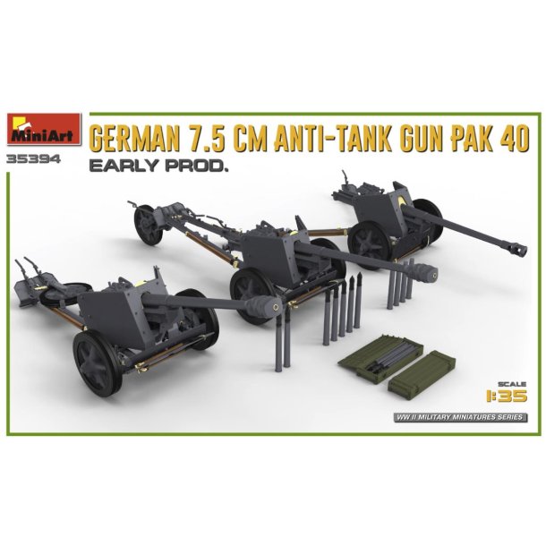 German 7.5 cm Anti-Tank kanon PAK 40 Early Prod.