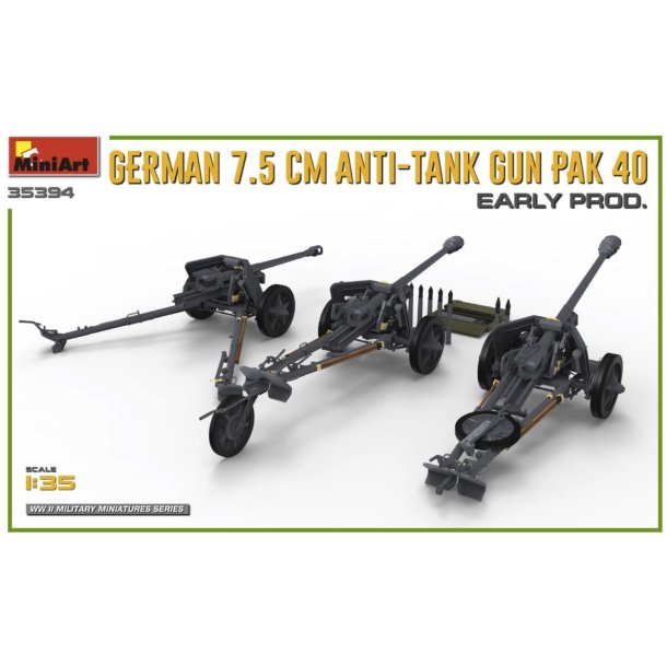 German 7.5 cm Anti-Tank kanon PAK 40 Early Prod.