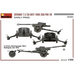 German 7.5 cm Anti-Tank kanon PAK 40 Early Prod.