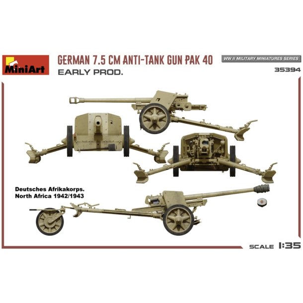 German 7.5 cm Anti-Tank kanon PAK 40 Early Prod.