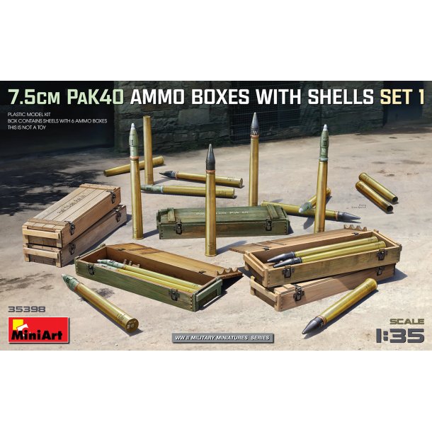 7.5cm PaK40 Ammo Boxes With Shells Set 1