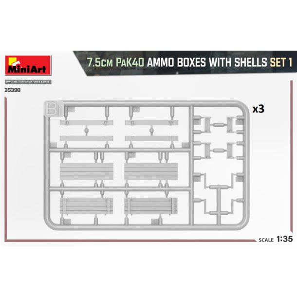 7.5cm PaK40 Ammo Boxes With Shells Set 1