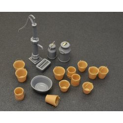 Vandpumpe, spande og baljer