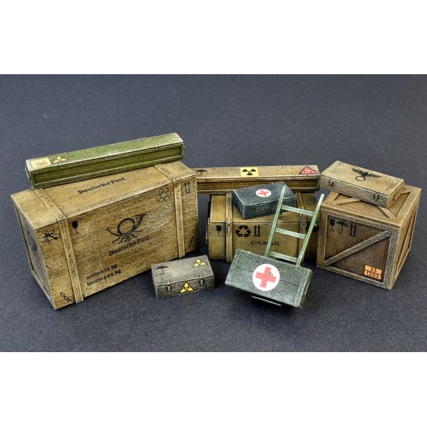 Diverse transportkasser, skala 1/35