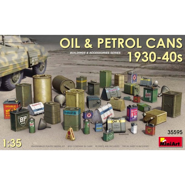 Olie- og benzindunke 1930-1940, skala 1/35