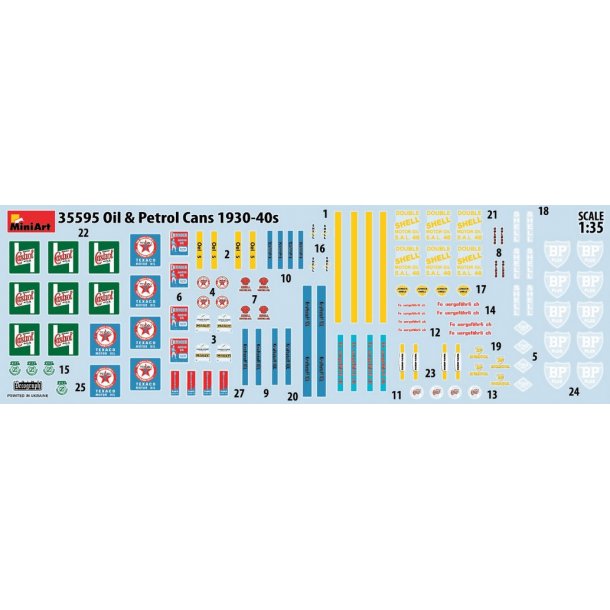Olie- og benzindunke 1930-1940, skala 1/35
