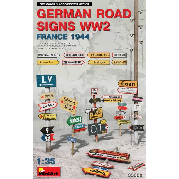 Tyske vejskilte i Frankrig 1944, skala 1/35
