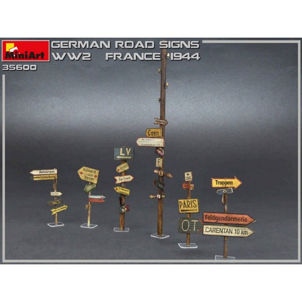 Tyske vejskilte i Frankrig 1944, skala 1/35