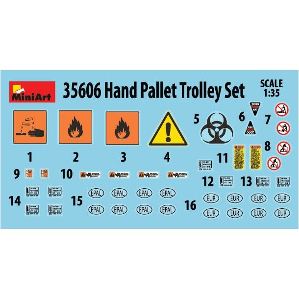 Pallelftere med paller og beholdere