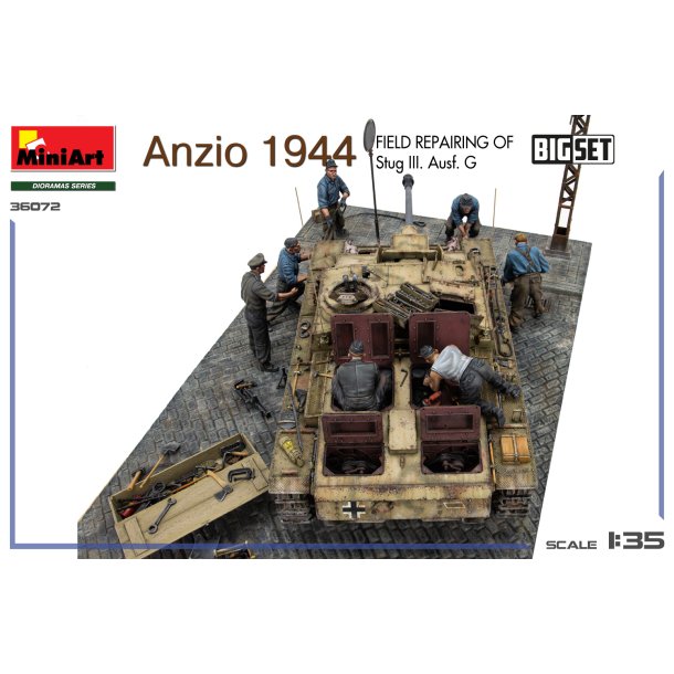 Anzio 1944. Field Repairing of Stug III. Ausf. G. BIG SET
