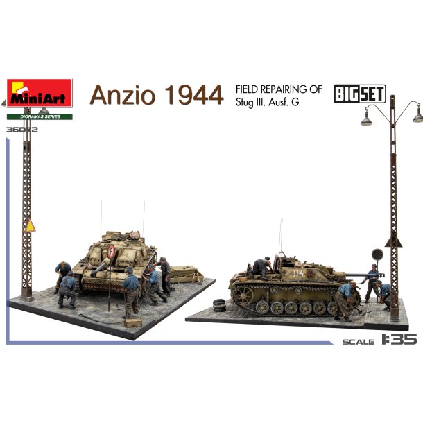 Anzio 1944. Field Repairing of Stug III. Ausf. G. BIG SET