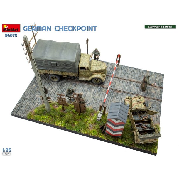 German Checkpoint. 3T Cargo Truck 3,6-36S &amp; Kfz.1 Type 170VK w/ Feldgendarmerie. BIG SET