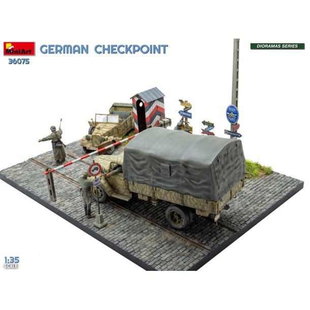German Checkpoint. 3T Cargo Truck 3,6-36S &amp; Kfz.1 Type 170VK w/ Feldgendarmerie. BIG SET