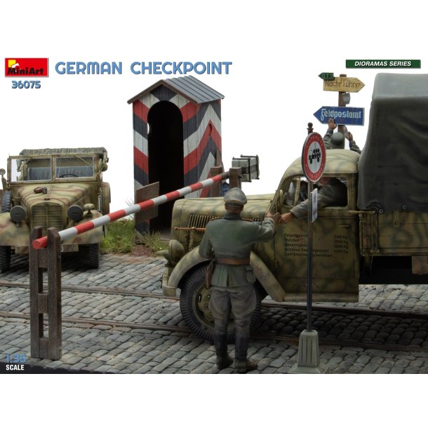 German Checkpoint. 3T Cargo Truck 3,6-36S &amp; Kfz.1 Type 170VK w/ Feldgendarmerie. BIG SET