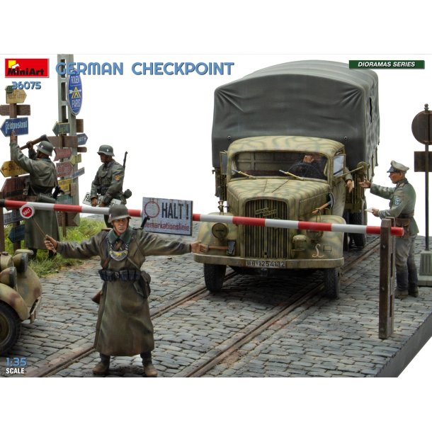 German Checkpoint. 3T Cargo Truck 3,6-36S &amp; Kfz.1 Type 170VK w/ Feldgendarmerie. BIG SET