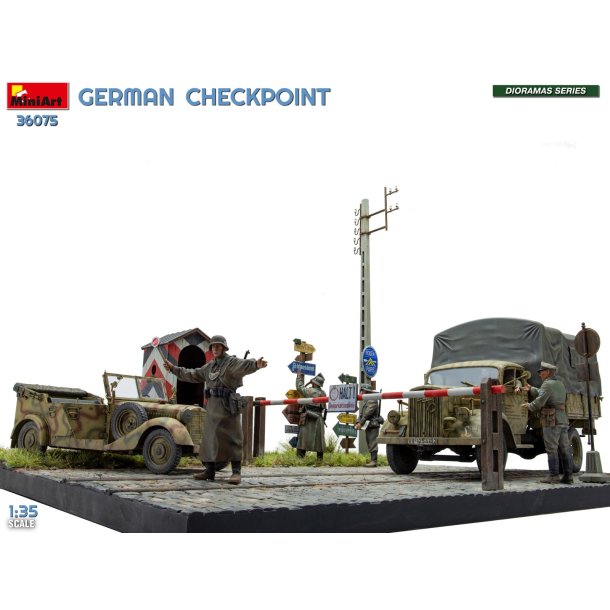 German Checkpoint. 3T Cargo Truck 3,6-36S &amp; Kfz.1 Type 170VK w/ Feldgendarmerie. BIG SET