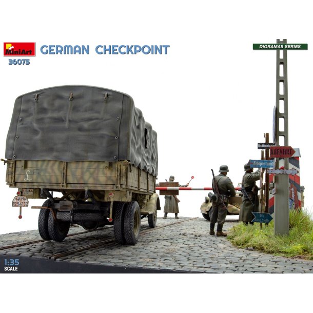 German Checkpoint. 3T Cargo Truck 3,6-36S &amp; Kfz.1 Type 170VK w/ Feldgendarmerie. BIG SET