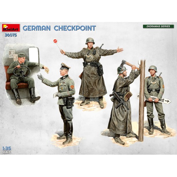 German Checkpoint. 3T Cargo Truck 3,6-36S &amp; Kfz.1 Type 170VK w/ Feldgendarmerie. BIG SET